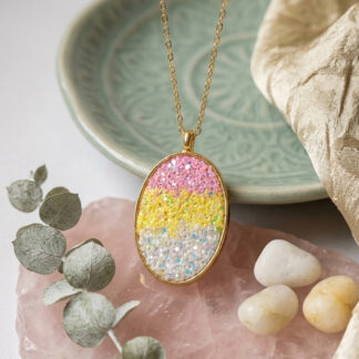 Mini Stones Oval Pendant