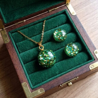Green Gemstone Resin Pendant
